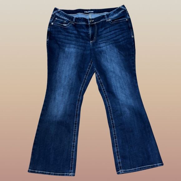 Plus Size Maurices Dark Wash High Rise Wide Leg Jeans Size 20 Regular 39x31 #17 - Picture 1 of 5